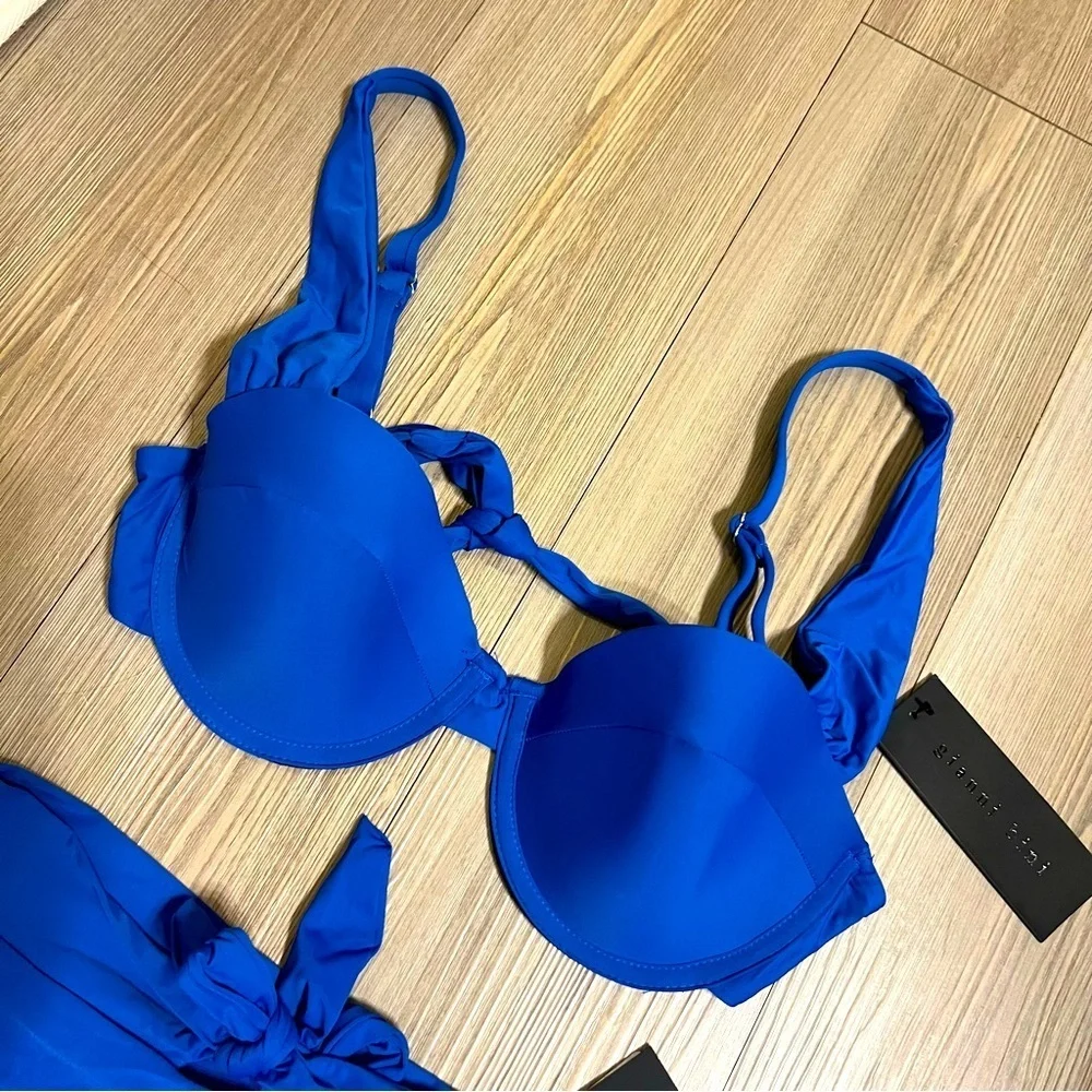 NWT Gianni Bini 2 Piece Royal Blue Bikini Set! High rise bottoms with Corset top